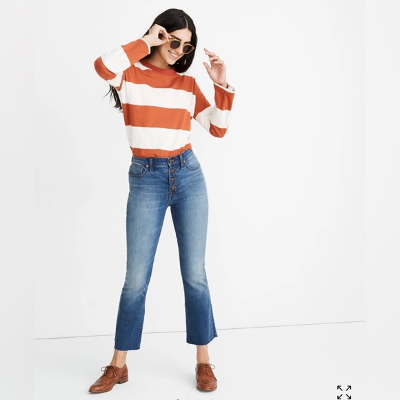 Madewell Cali Demi-Boot jeans in Daly Wash button front edition size 24 - Picture 1 of 16